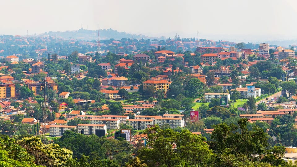 KAMPALA,UGANDA-MARCH 23,2023:Panorama of Kampala from the top