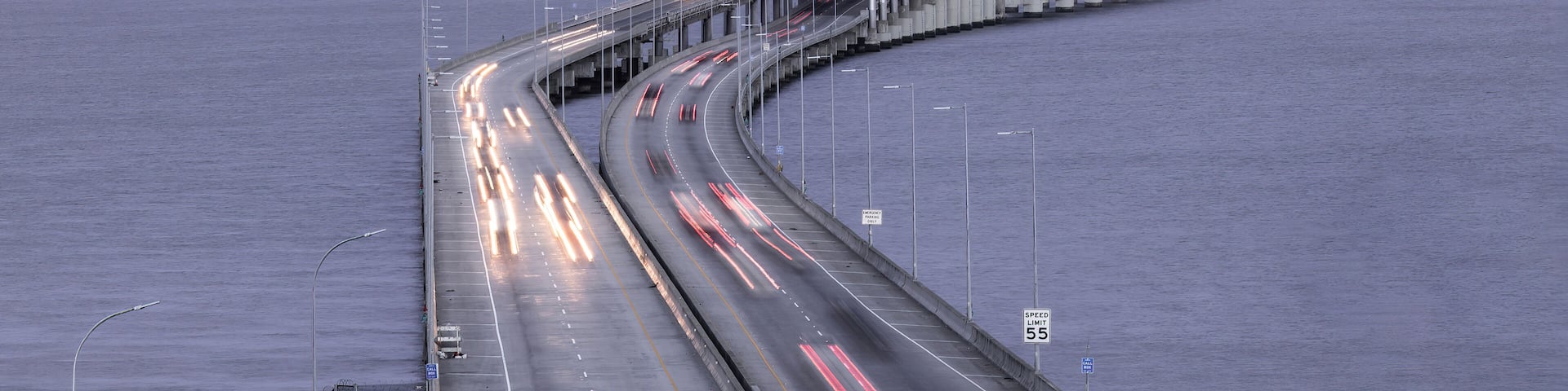 Dusk over the Richmond-San Rafael Bridge in Marin County, California, USA.
