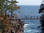 Kadowaki suspension bridge(門脇吊橋) of Jōgasaki coast, located in Ito city, Shizuoka prefecture, Japan.