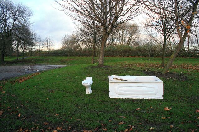 A Very Public Convenience I assume a bit of fly-tipping. In a car park in Alvaston Park.
