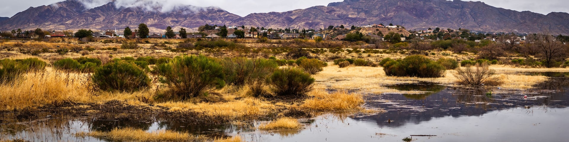 Franklin Mountains after rain from West El Paso Texas