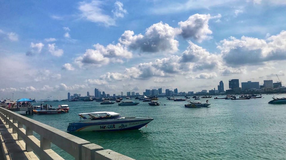 A beautiful sunny day in Bali Hai Pier, Pattaya City.