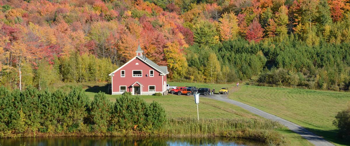 BROMONT QUEBEC CANADA 10 15 2016: Chalet in country side of Bromont it is in the Brome-Missisquoi Regional County Municipality