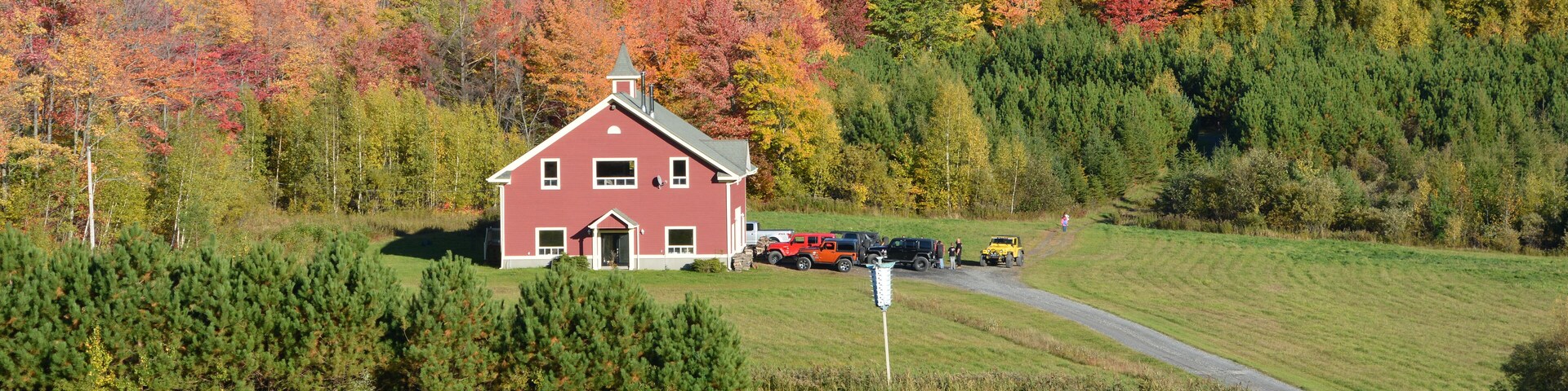 BROMONT QUEBEC CANADA 10 15 2016: Chalet in country side of Bromont it is in the Brome-Missisquoi Regional County Municipality