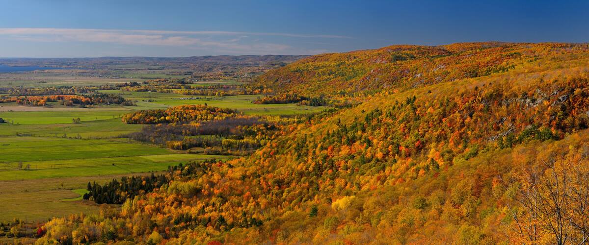 The Eardley Escarpment and Ottawa River valley lowland at Champlain Lookout Gatineau Park