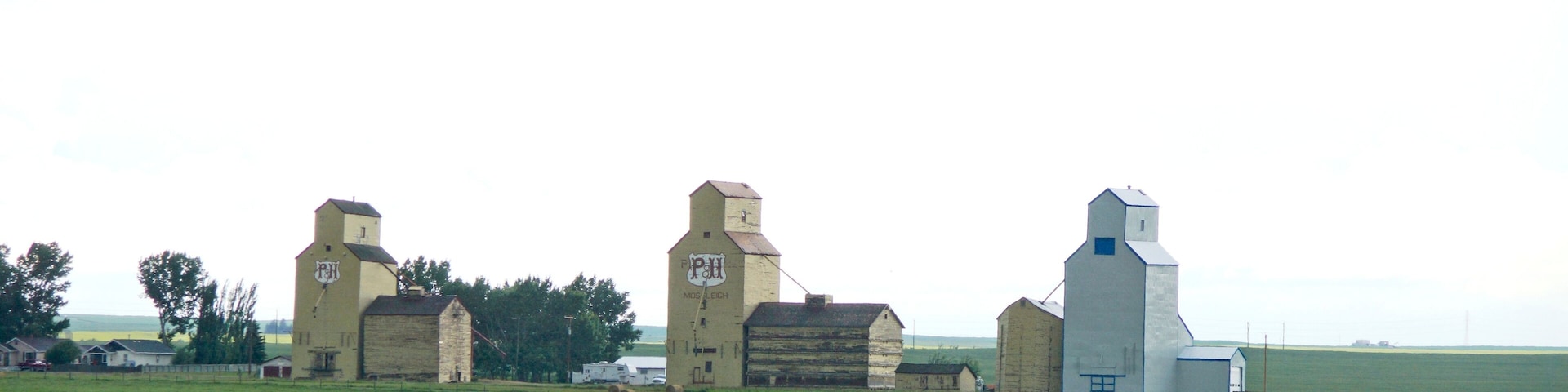 Mossleigh Canada - 6 July 2013 - Grain elevators in Alberta Canada