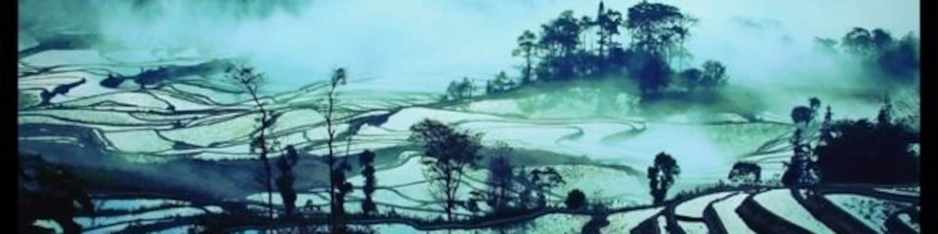 Rice field Terrace lost in the hills of Yuangyang.