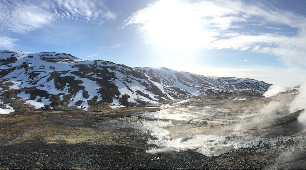 The most incredible snowy hike up to the glorious natural hot springs at Reykjadalur. Worth the climb for the warm swim at the end at -2°C