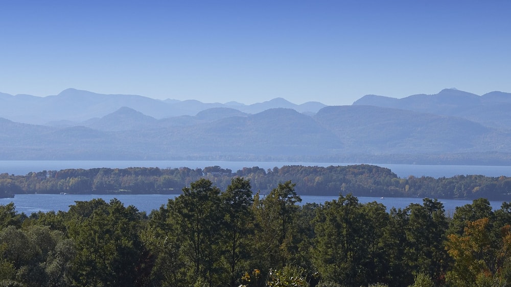 View of the Adirondack Mountains and Lake Champlain From Shelburne, Vermont, USA
