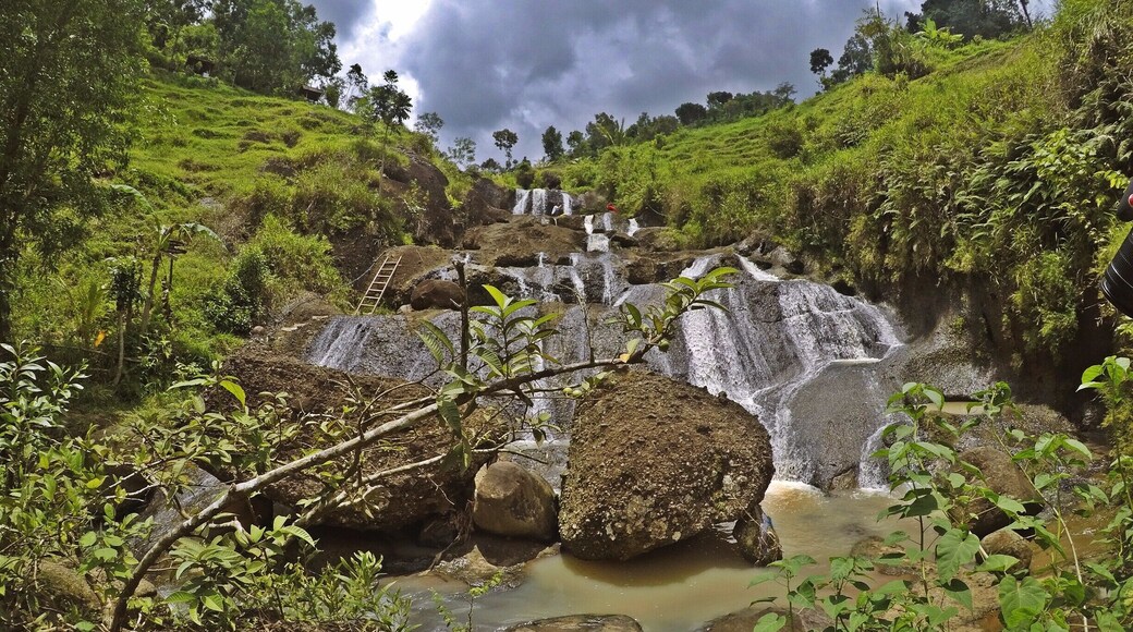A 30 minute hike through a beautiful scenery of rice fields led us to this waterfall outside of Jogja.