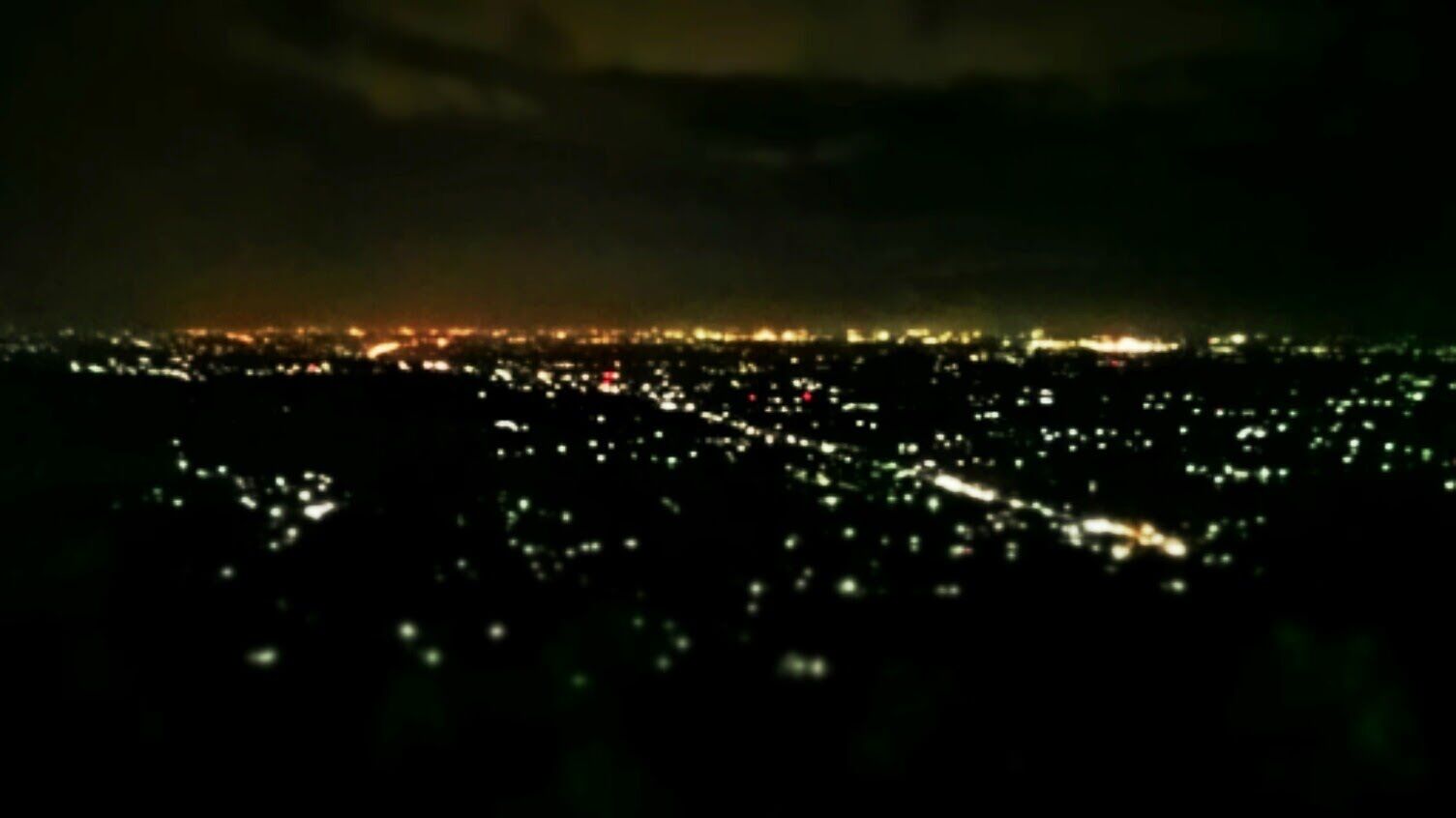 Yogyakarta night city view from Bukit Bintang. December 2014.