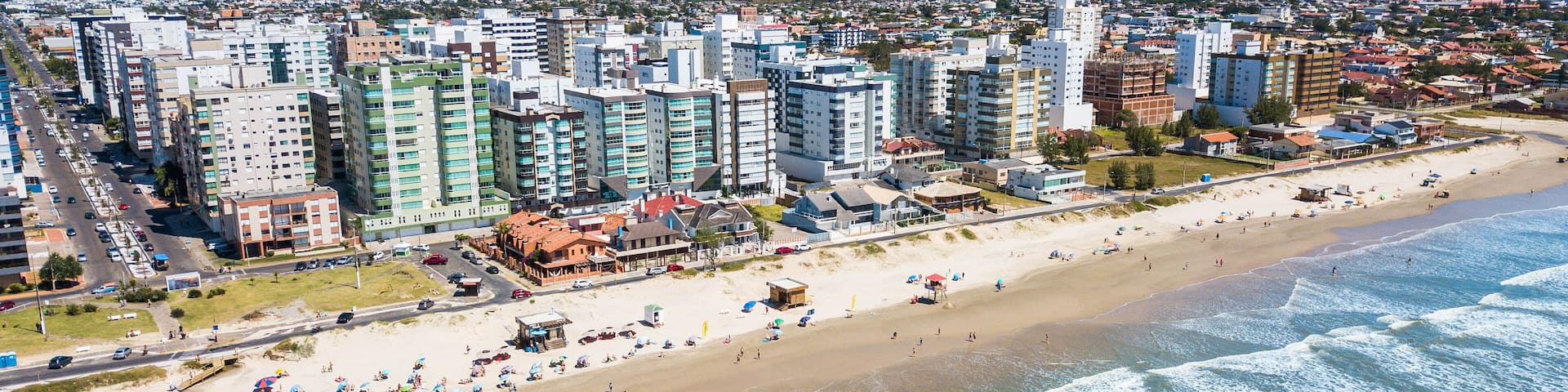 Capão da Canoa - RS. Aerial view of the beach and city of Capão da Canoa in the state of Rio Grande do Sul, southern Brazil