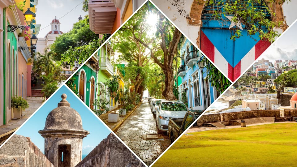 Collage of Old San Juan in Puerto Rico