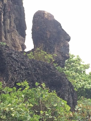 Taino head sculpture looking at the sea! #Indian #PuertoRico #Places #Island #Treasures