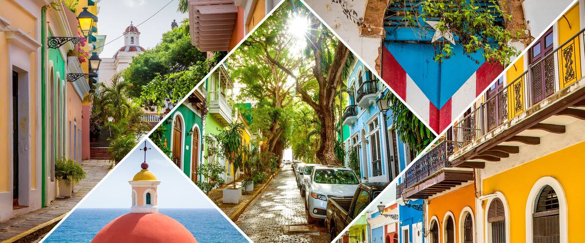 Collage of Old San Juan in Puerto Rico