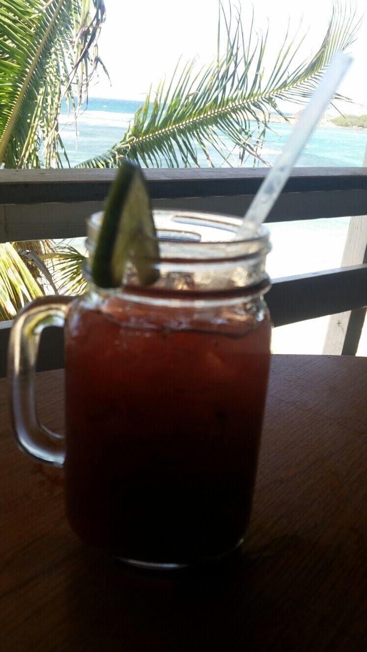 Sangría front the beach.  Isabela PR