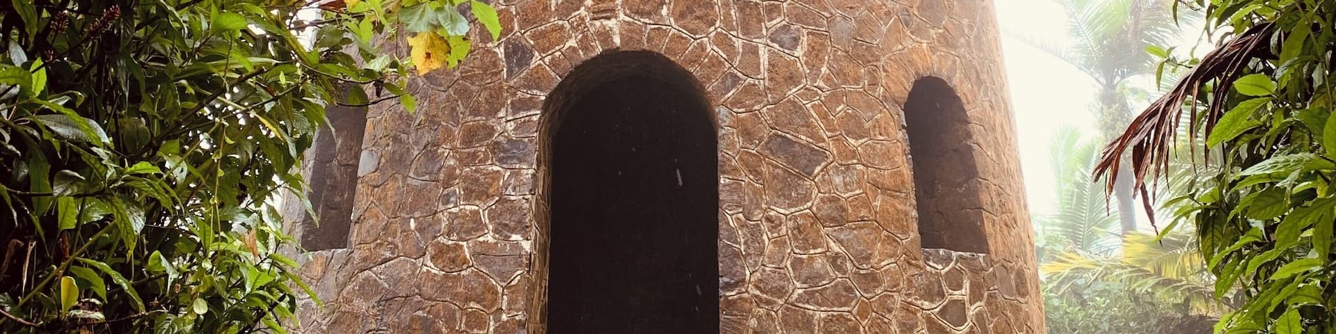 An observation tower in El Yunque Rainforest In Puerto Rico. Narrow, but well paved trail hike to get up here.