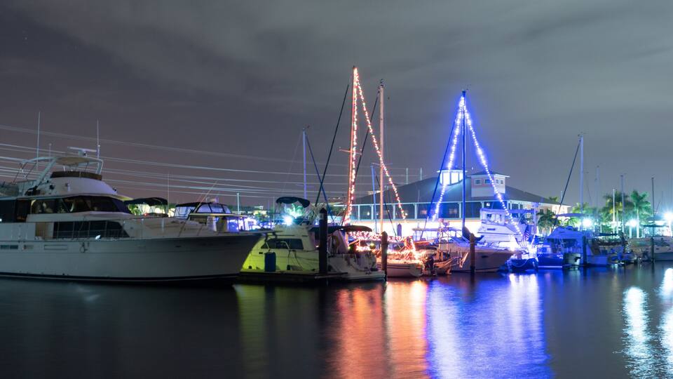 The peaceful night of Punta Gorda harbor
