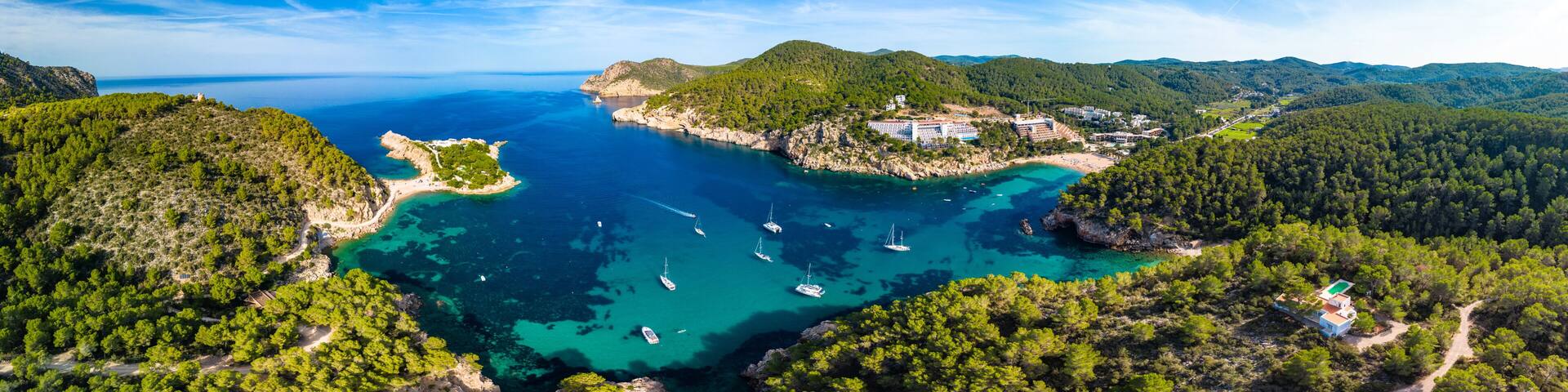 Beach of Port Sant Miquel, Ibiza island in Spain