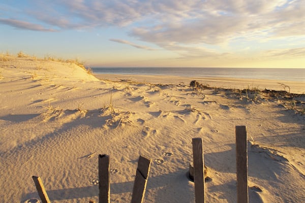Broken Fence on the Beach at Cape Henlopen, Lewes, Delaware, USA