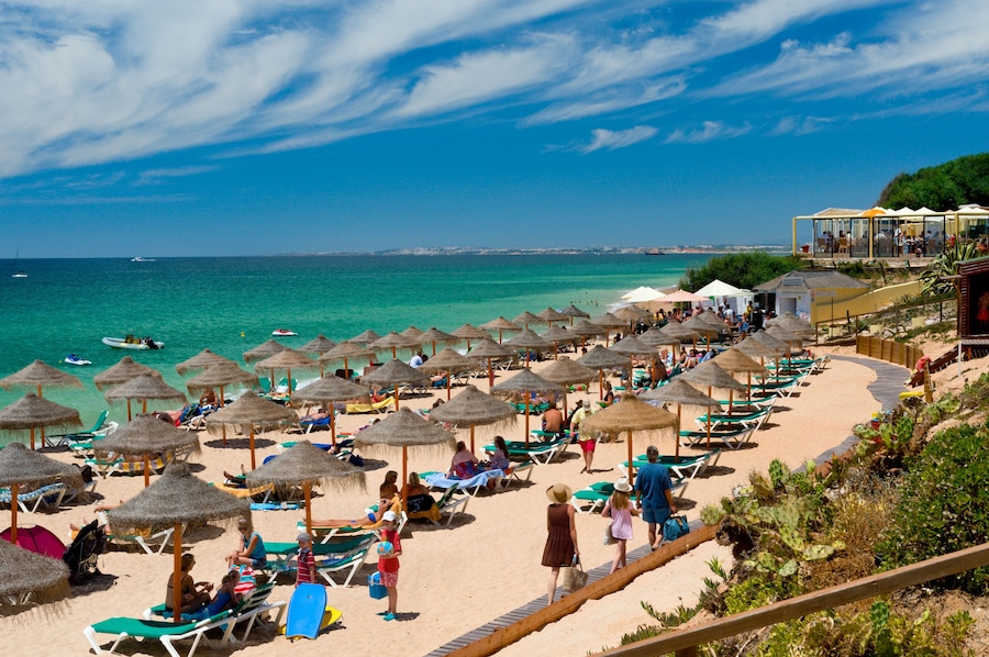 Portugal, the Algarve, Praia do Ancao ( Praia do Garrao ) near Vale do Lobo in summer. Image shot 2016. Exact date unknown.