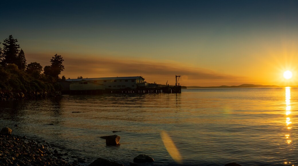 Panorama of Sunset over Puget Sound from Waterfront Park in Antacortes Washington
