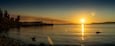 Panorama of Sunset over Puget Sound from Waterfront Park in Antacortes Washington
