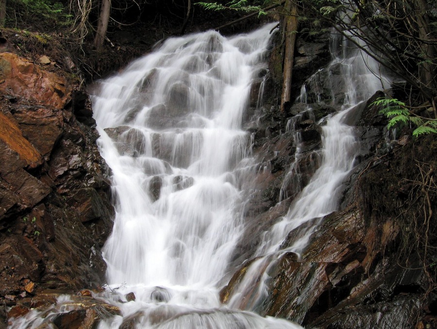 Waterfall by the side of the road near Harrison Lake, British Columbia. Location on map is not exact.