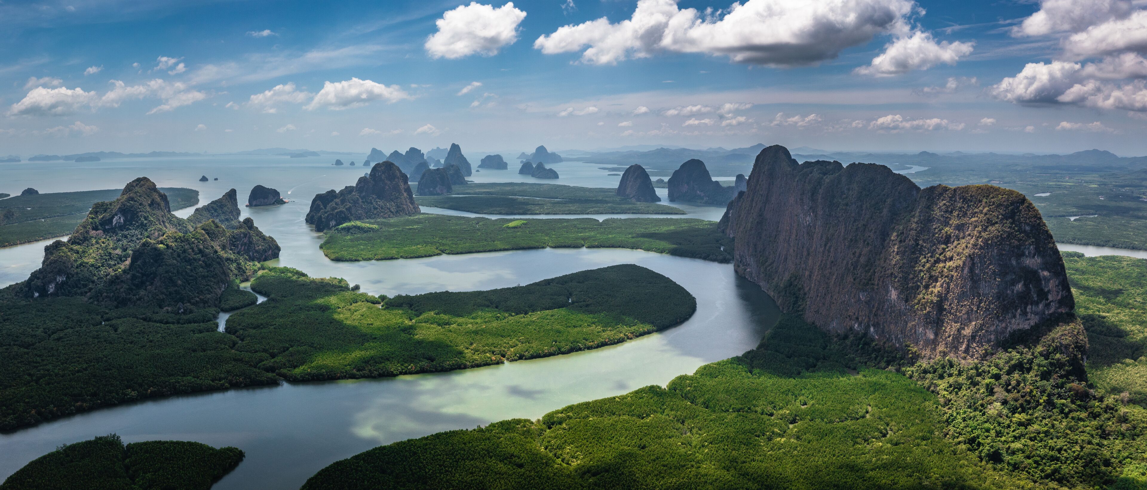 Aerial view of Phang Nga bay, Thailand