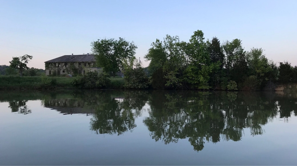 Sunset is a wonderful time to be on the lake. Sometimes the worn down buildings are the most beautiful.