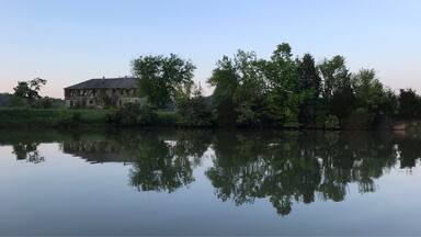 Sunset is a wonderful time to be on the lake. Sometimes the worn down buildings are the most beautiful.
