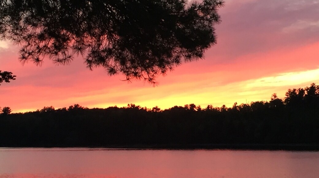 Sunset at the island cabin at lake of the woods