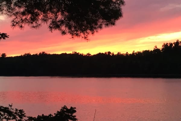 Sunset at the island cabin at lake of the woods
