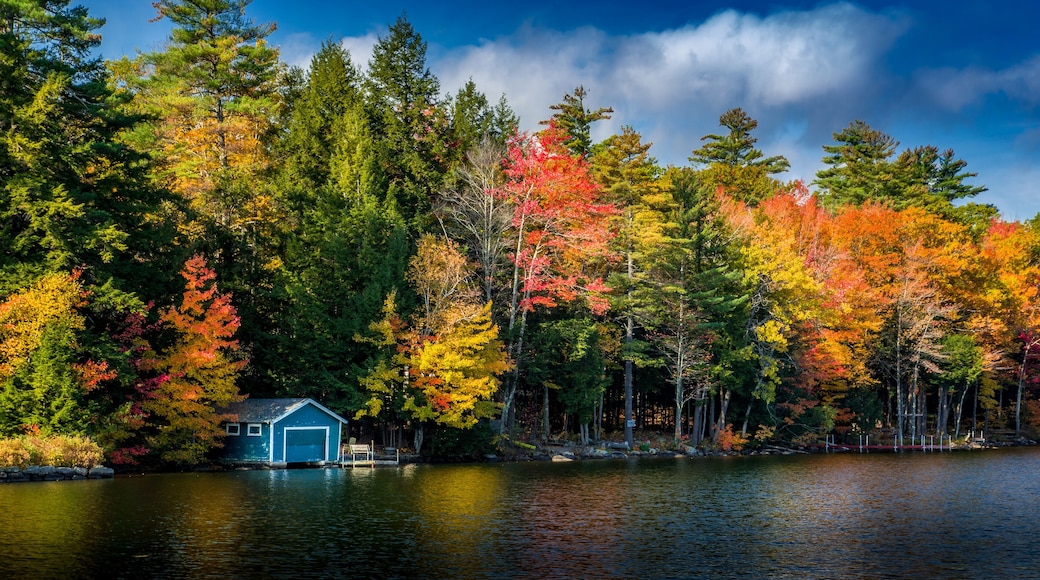 Indian Summer am Highland Lake bei Bridgton, Maine, USA