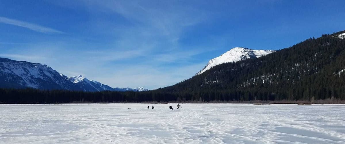 Ice fishing! I've never seen this IRL before and was totally surprised it was in Washington. Always thought it was an upper Midwest thing. Super cool :)