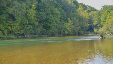 The Current River flows through the Ozark National Scenic Riverway through the mountains of Missouri