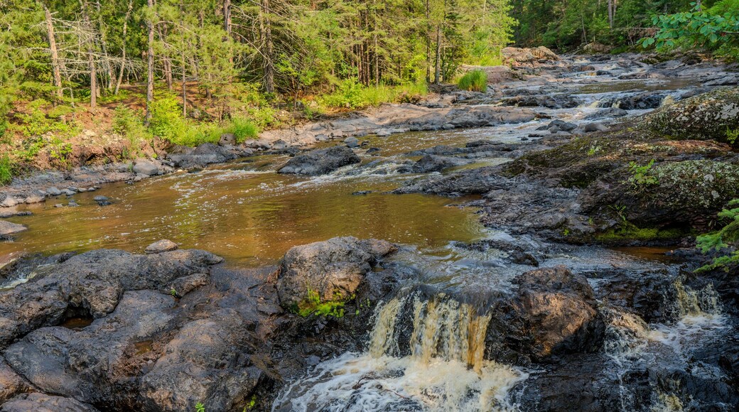 Details of the rock and waterfalls with Amnicon State Park, Wisconsin