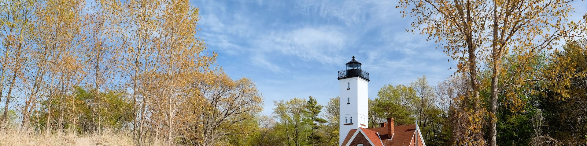 Presque Isle lighthouse, built in 1872, Lake Erie, Pennsylvania, USA; Shutterstock ID 482311393; Purchase Order: -