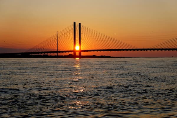 Beautiful view of sunrise near Indian River Bridge, Bethany Beach, Delaware, U.S.A
