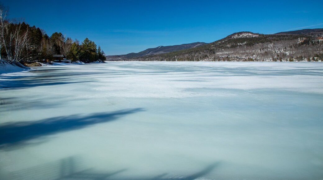 Lake Tremblant showing snow and a lake or waterhole
