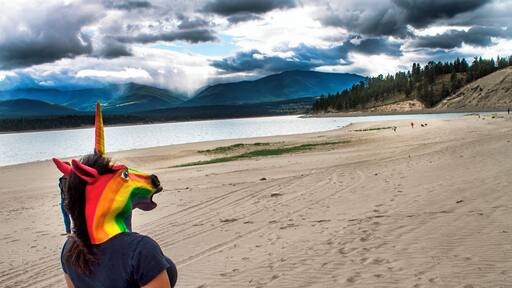 Lake Koocanusa, one of the most absolutely beautiful places to fish and camp in British Columbia. This was the 'morning after' camping on the beach. Fun fact: the FozzyFest music festival is also held on this beach. #FindingtheUniverse