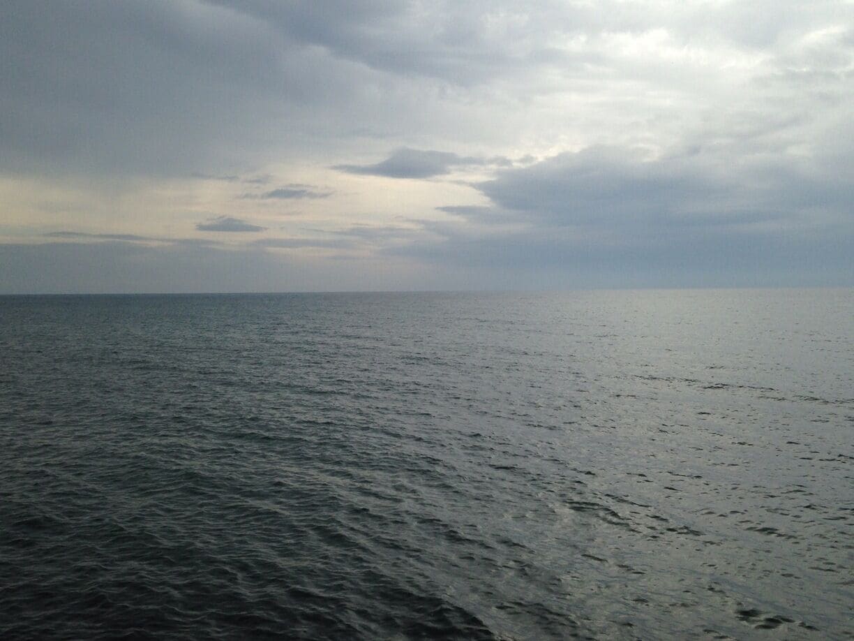 North of East Tawas Michigan. Just a shot of the lake and moody sky.