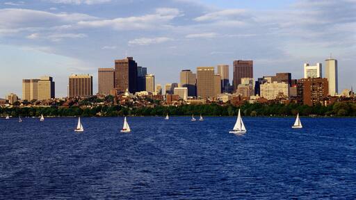 Sailboats on Massachusetts Bay in Boston