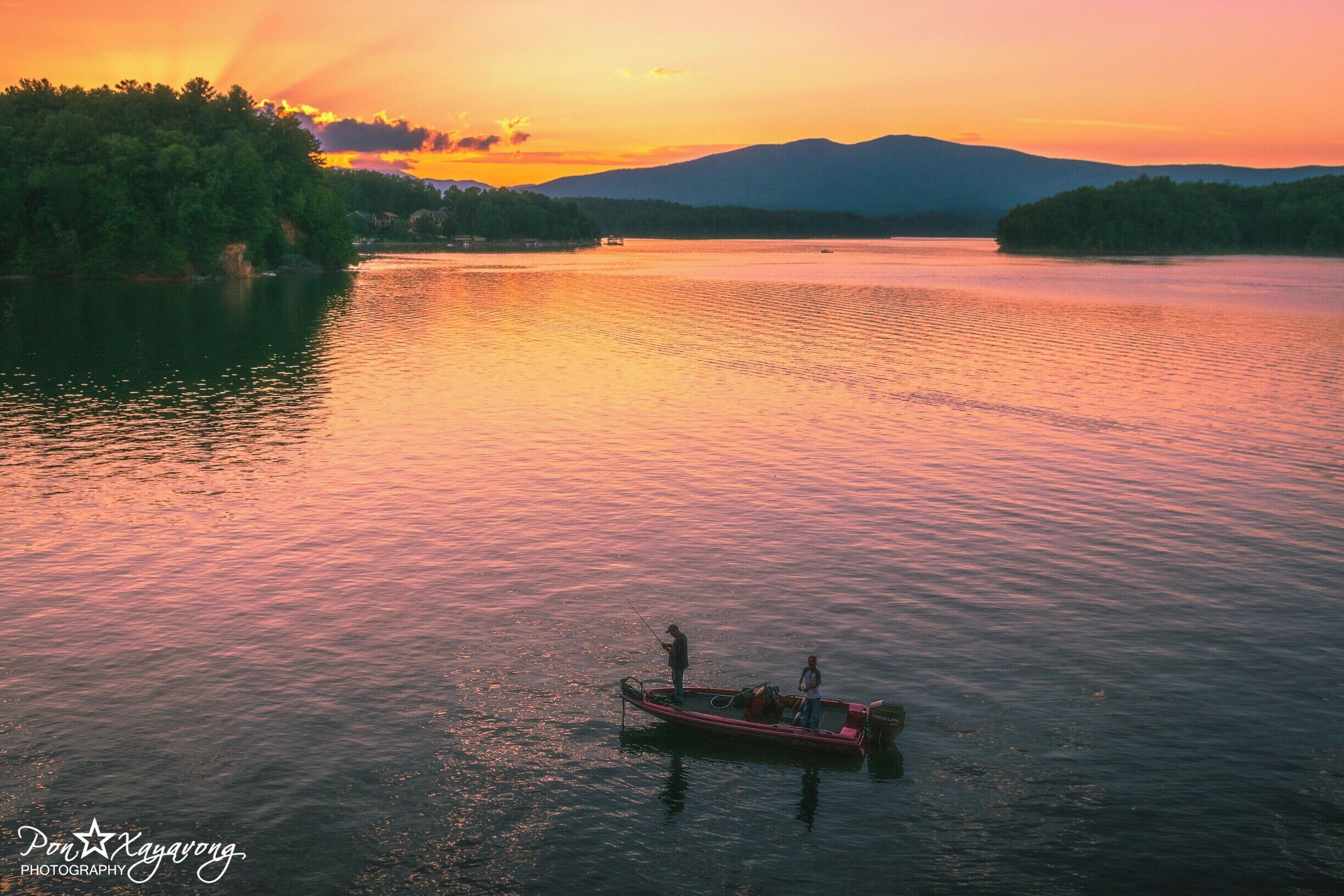 Beautiful View of Lake James during sunset from the lookout near Walk-in Campground. #AquaTrover