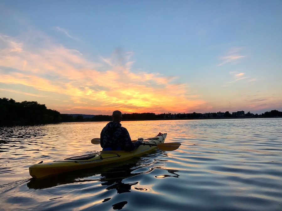 Kayaking at sunset in Georgian Bay, Collingwood #aquatrove