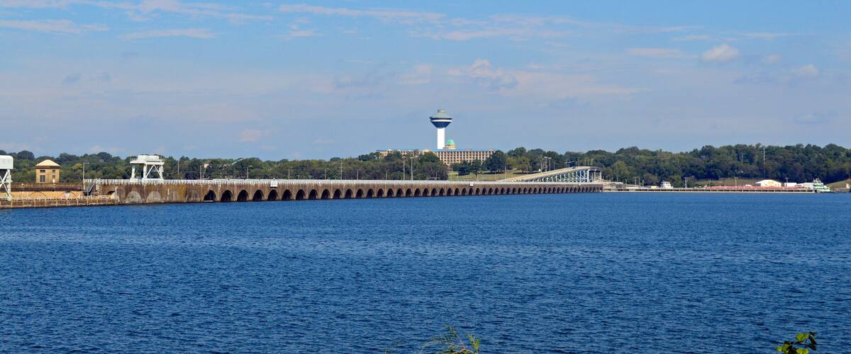 landscape photo of Wilson Dam near Florence, Alabama