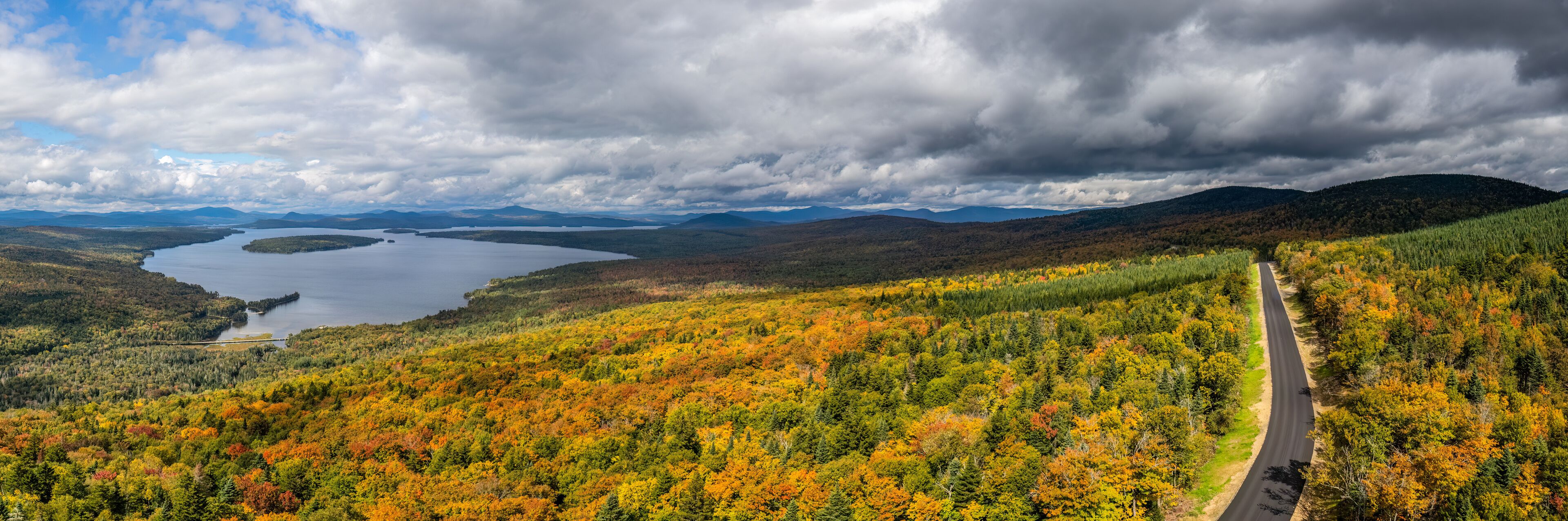 Autumn colors from the Height of Land overlook on the Rangeley Lakes Scenic Byway - Maine