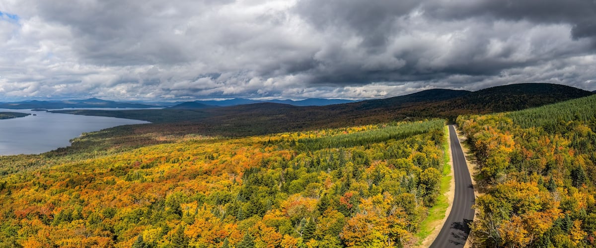 Autumn colors from the Height of Land overlook on the Rangeley Lakes Scenic Byway - Maine