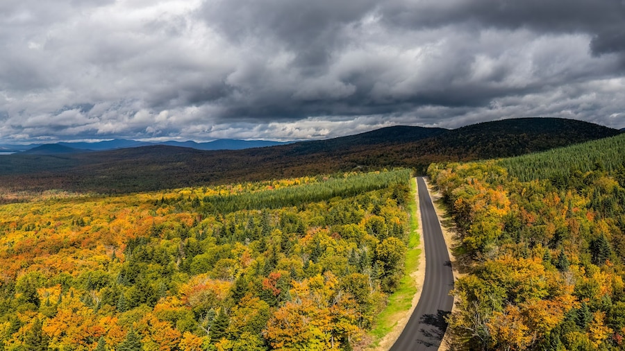 Autumn colors from the Height of Land overlook on the Rangeley Lakes Scenic Byway - Maine