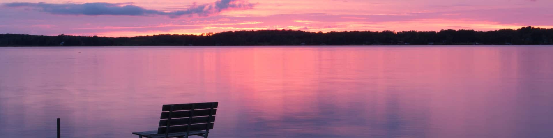 Pink Sunset Over Lost Land Lake, Hayward Wisconsin
